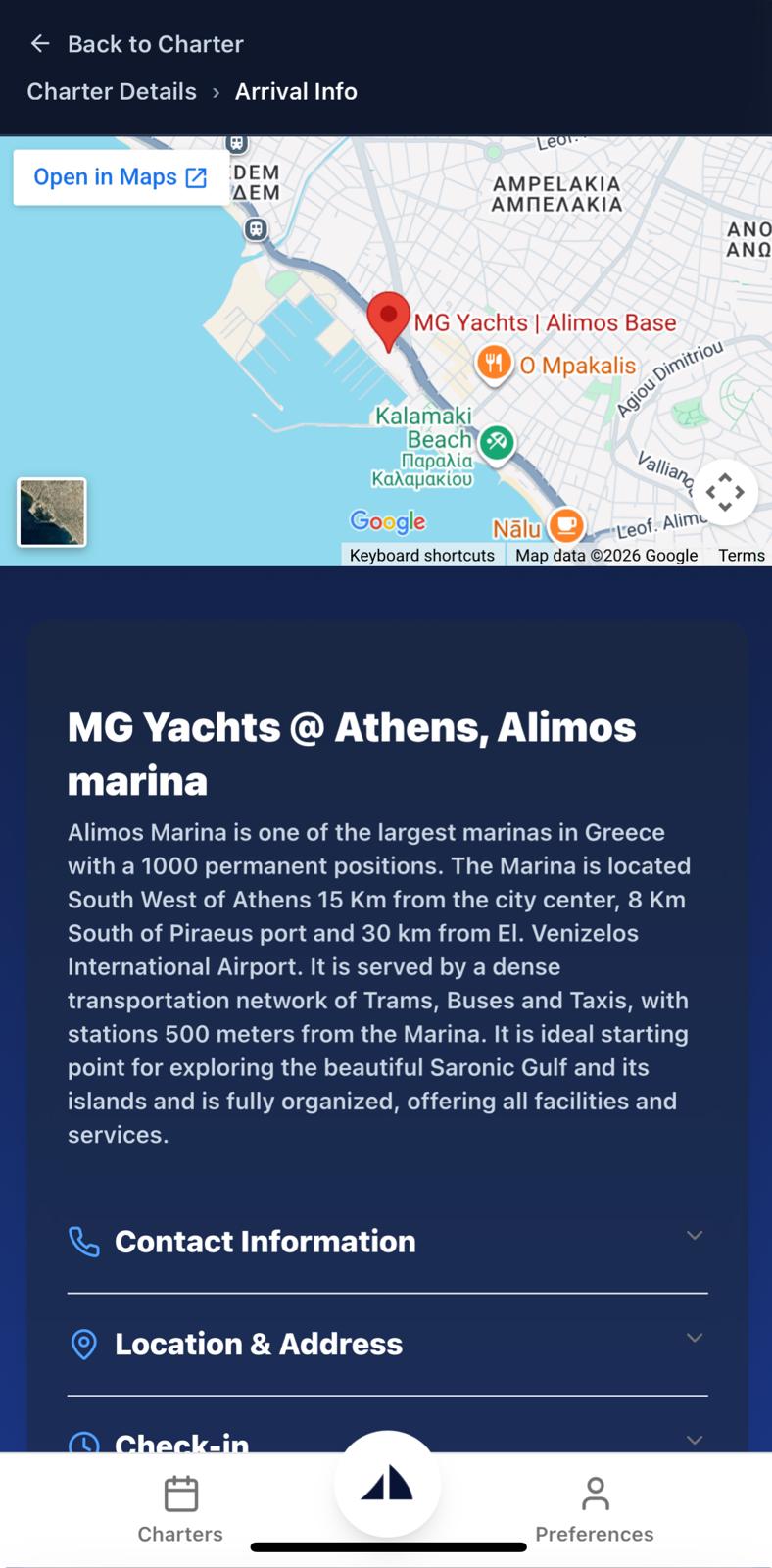 Guest app — arrival info